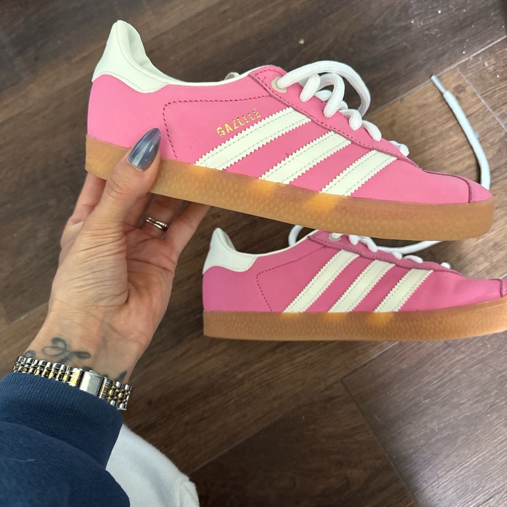 Adidas Pink and White Sneakers